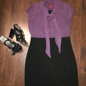 Black and Purple Professional Dress